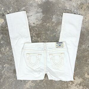 True Religion White Straight Leg Jeans